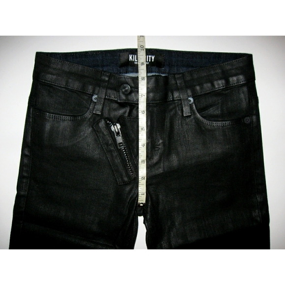 Kill City Lip Service Wax Coated Women Skinny Jeans Sz25 - Picture 7 of 12